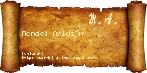 Mendel Arián névjegykártya